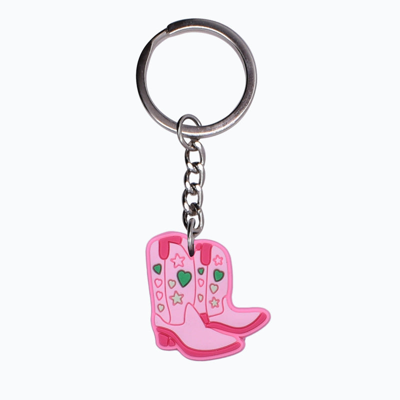 Wholesale 20pcs/pack Cowgirl PVC Soft Cartoon Keychain